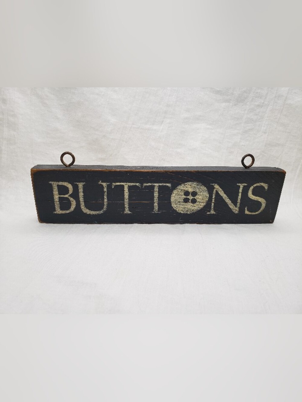 Vintage Prim Wood Country Buttons Sign Handmade